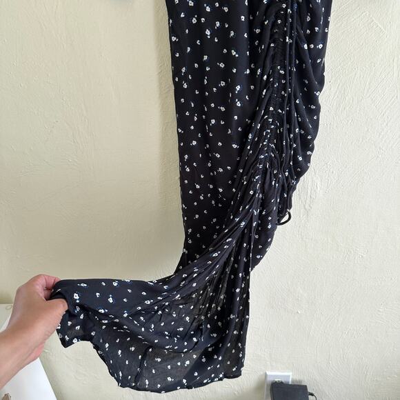 Lucky Brand Floral Wrap Midi Dress Sz 0 XS - Picture 5 of 7